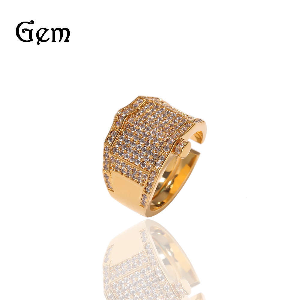 

Fashion brand gumeng Street hip hop zircon ring men's adjustable cool ring hip hop performance accessories