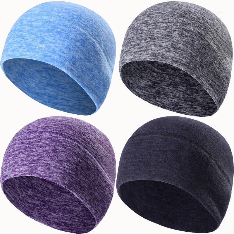 

Berets Winter Hats Outdoor Running Warm Catch Fleece Cap Autumn Round Border Wind Cold Sports Beanie Caps Bonnet For Men Women, B-black