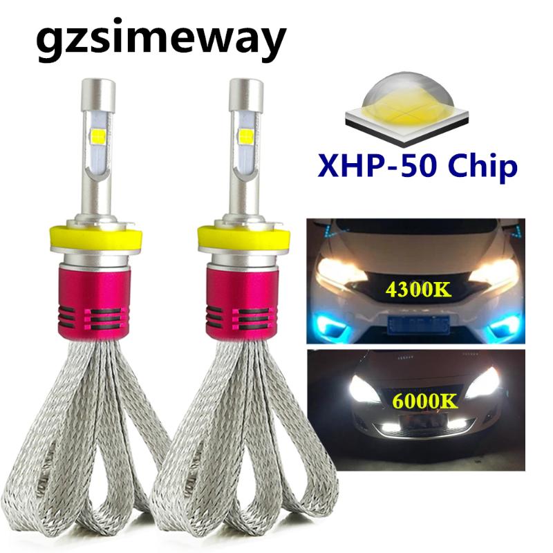 

Car Headlights 2PCS Led Headlight H4 H7 H1 H11 9005 9006 D1S D2S 9012 Bulb Kit With XHP50 Chip 4300K 6000K 104W 880 881 Lights Fog Lamp