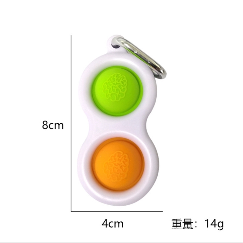 

10PCS Sensory Fidget Simple Dimple Key Ring 2 Balls Push Pop Bubble Keychain Finger Toy Bag Pendants Stress Relief Anti Anxiety Gifts HH3301