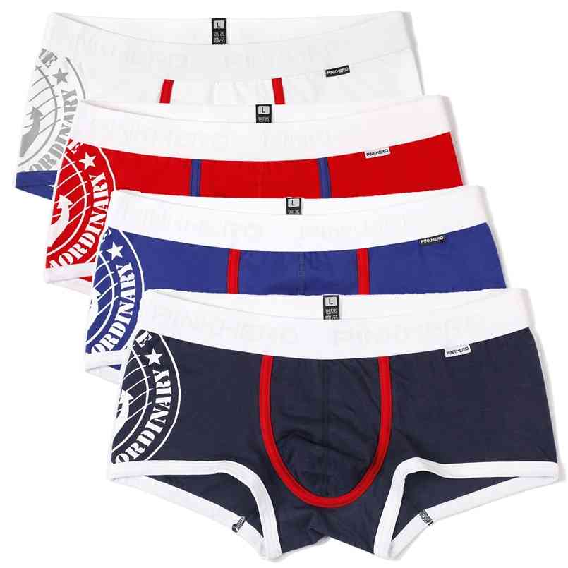 

4pcs/lot So Cool! PINK HEROES High-quality Cotton Men Underwear Fashion Printing Men Boxer Shorts/ Trunks Male Panties A10 210826, 4 pieces