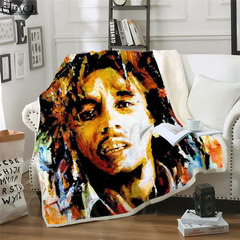 

CLOOCL Hot Reggae Legendary Singer Bob Marley 3D Print Street Style Air Conditioning Blanket Sofa Teens Bedding Throw Blanket Plush Quilt