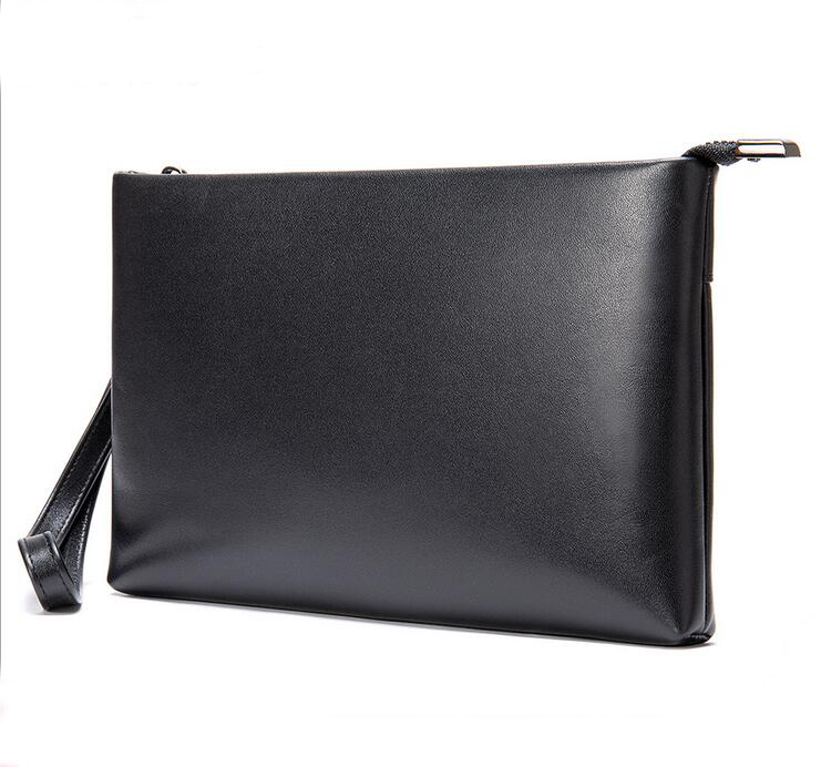 

Wholesale Men's clutch bags men genuine leathers clutches bag fashion cowhide envelope coin purse 9825, Black