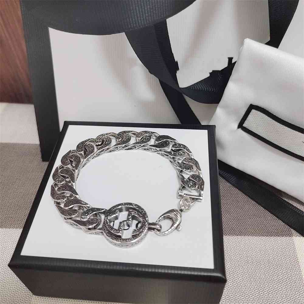 

70% Off Outlet Online clasp double g-chain Bracelet trend Cuba stripe chain men's and women's same pair store wholesale
