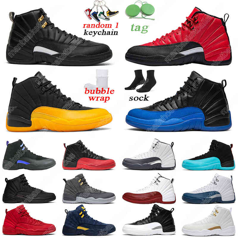 

Breathable mens basketball shoes 12s Dark Concord Indigo University Gold The Master men trainer sports sneakers