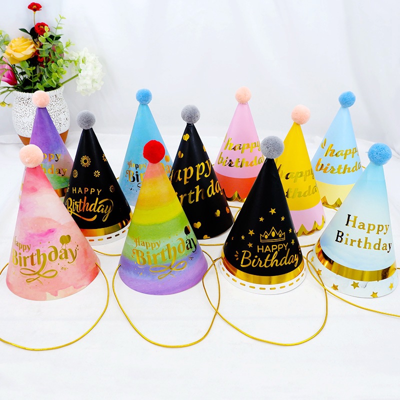 

red series hat children birthday baby one-year-old adult party hairy ball