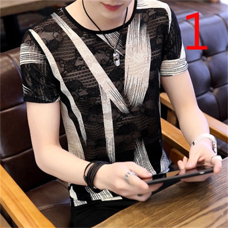 

2021 New Men's Round Neck Summer Short-sleeved T-shirt Mercerized Cotton Thin Section Half Sleeve 4nhj