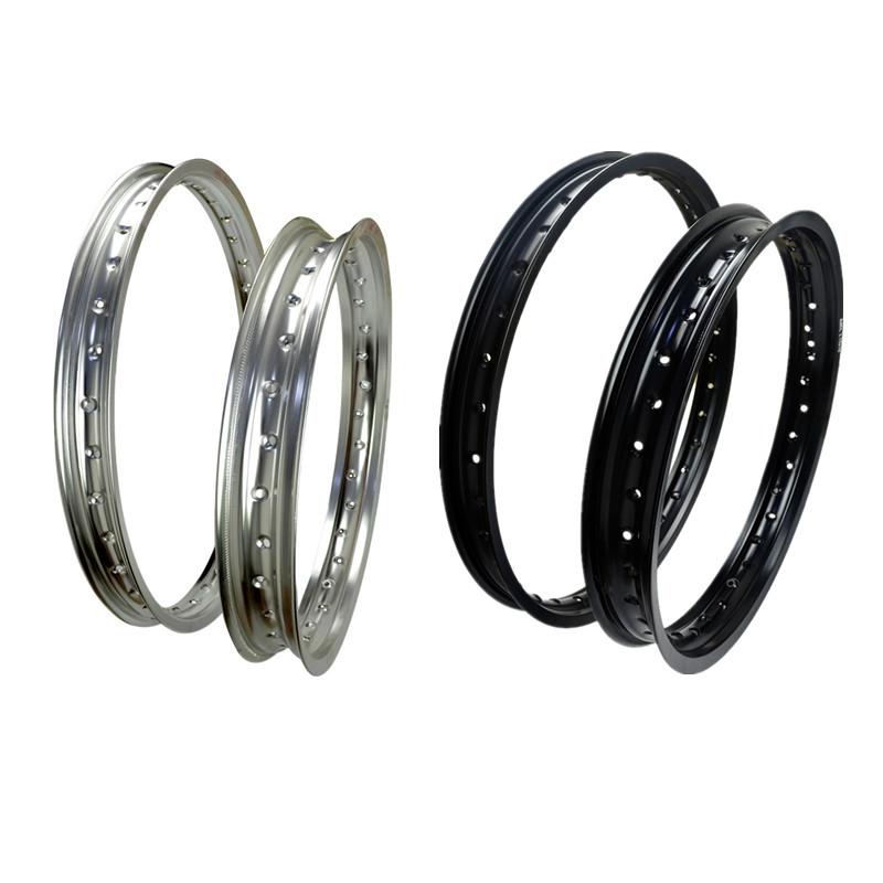 

6061 Front + Rear Motorcycle Rims Aviation Aluminum Wheel Circle 2.15x18 & 1.60x21 36 Spoke Hole High Strength Black / White Rim