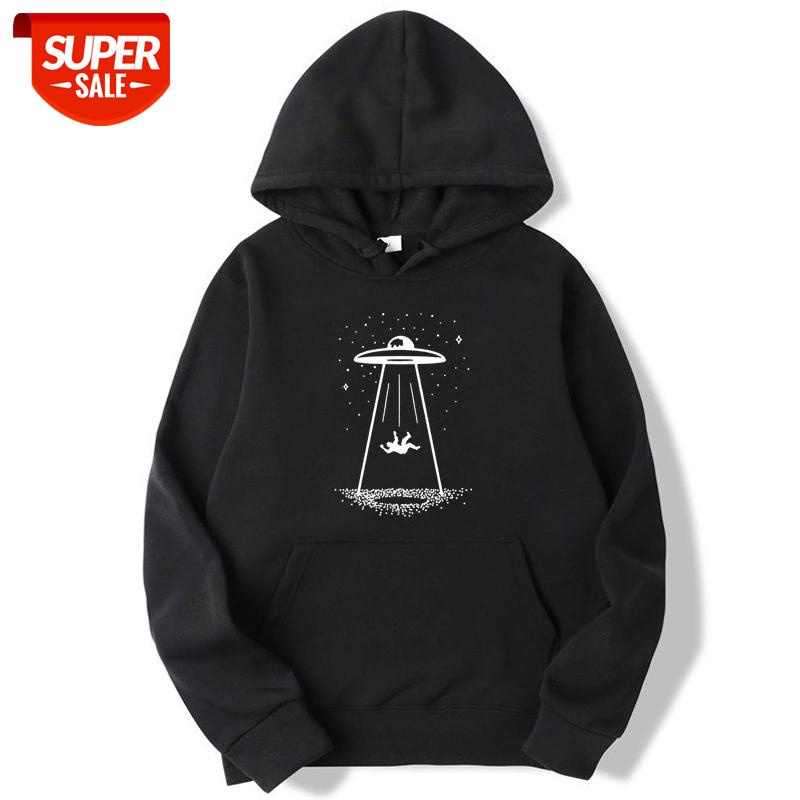 

XIN YI Fashion brand men's hoodie cool Spaceman design funny printing Harajuku Fleece Hoodie men's Hooded Men Hoodies sweatshirt #hZ0J, Black