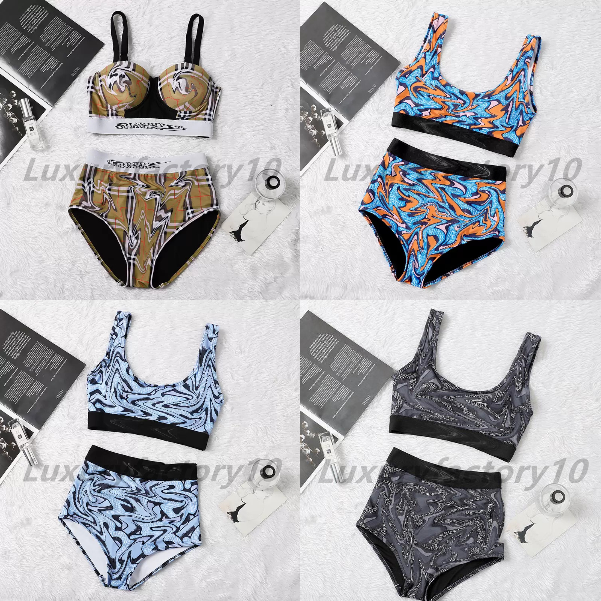 

2022 Fashion Mix Styles Women Swimsuits Bikini set Multicolors Summer Time Beach Bathing suits Wind Swimwear High Quality