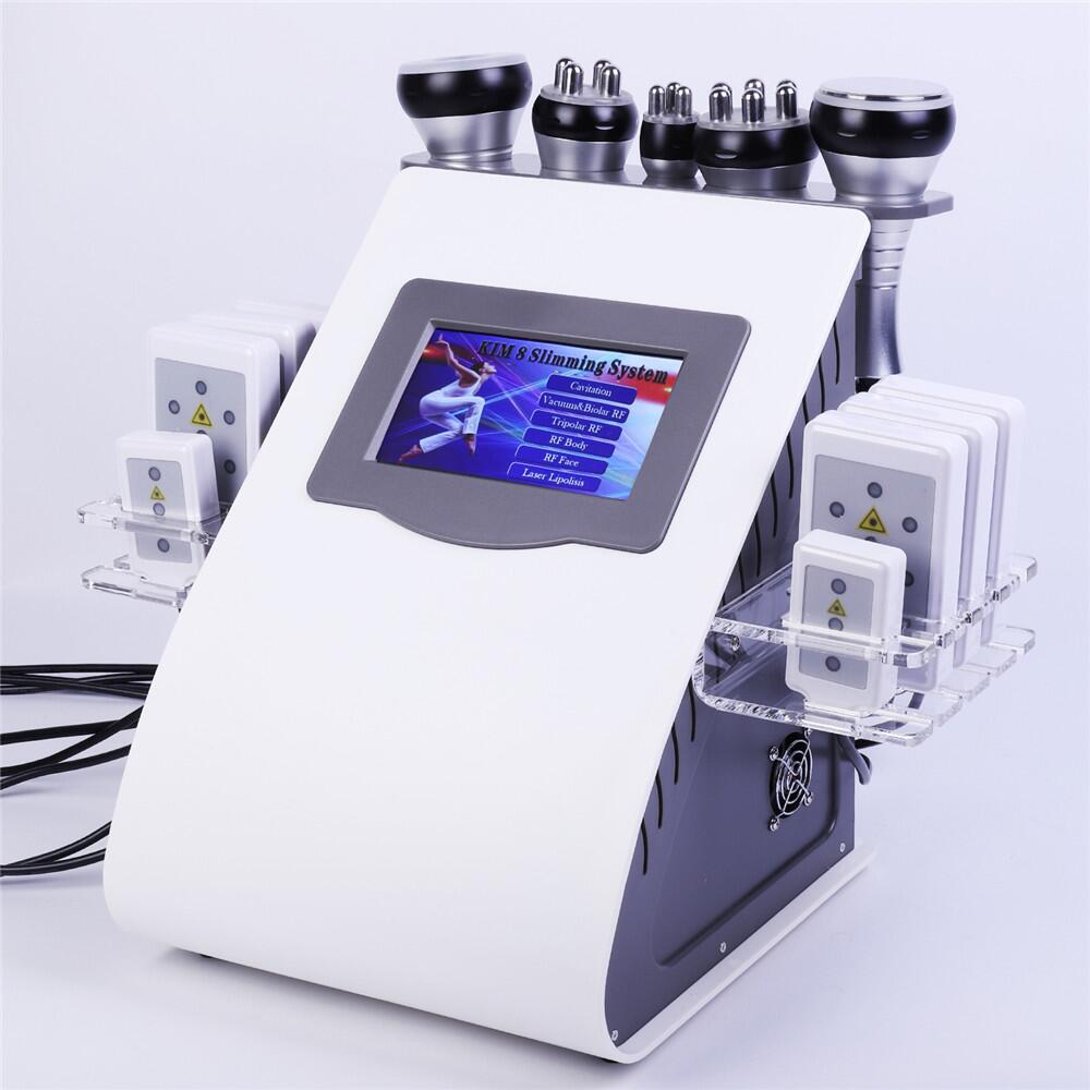 

High Quality 40k Ultrasonic liposuction Cavitation 8 Pads LLLT lipo Laser Slimming Machine Vacuum RF Skin Care Salon Spa Use Equipment
