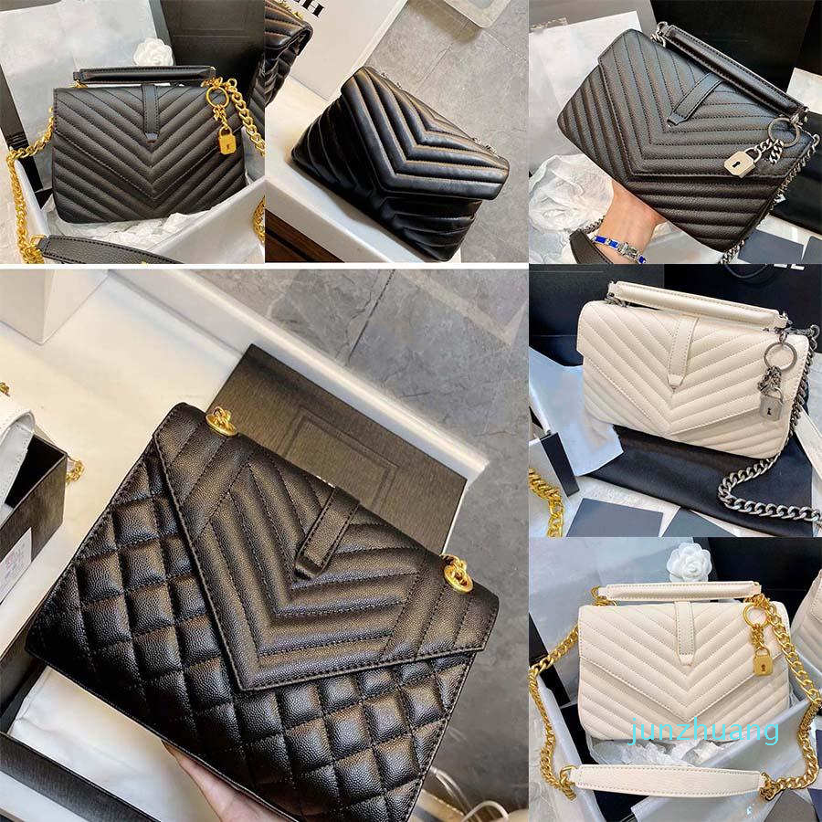 

Designer- Women Ladies black classic Diamond bag chains double flap medium Leather crossbody shoulder bags, #1