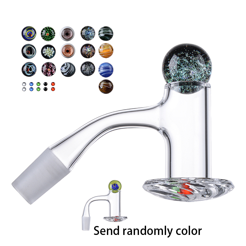 

2mm Thick Smoking Accessories Seamless Fully Weld Quartz Banger 10mm 14 mm Male Joint With Ruby Pearlss Beveled Edge Blender Spin Banger Nail