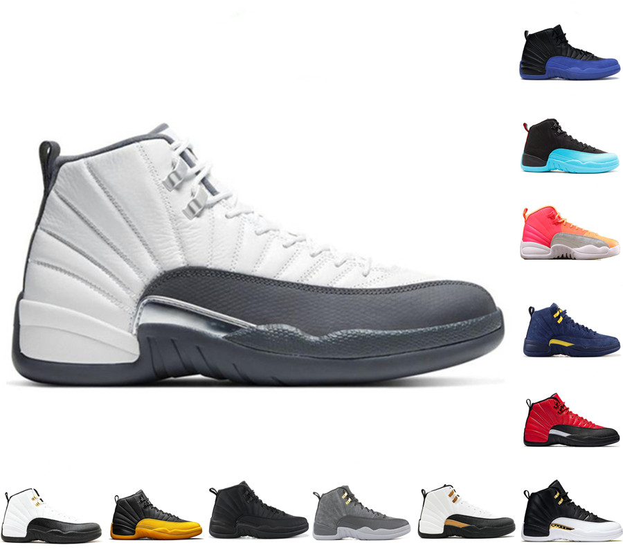 

High quality 12 Black University Gold men women basketball shoes 12s JORDÁN Indigo Game Royal Reverse Taxi Gym Red White Dark Grey trainer sneakers, 13