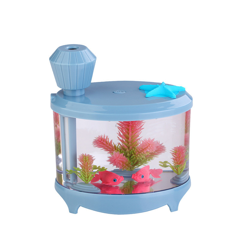 

Creative Fish Tank Air Humidifier Colorful Night Light DC5V USB 460ML Capacity Water Diffuser Mute Ultrasonic Mist Maker
