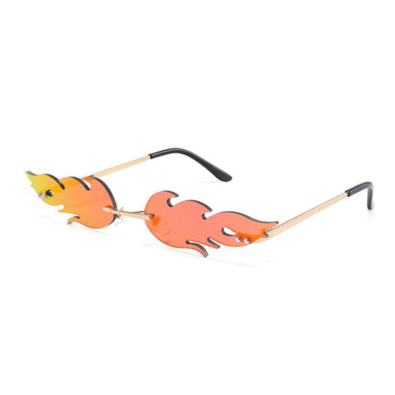 

2021 Fashion Fire Flame Sunglasses Women Men Rimless Cat Eye Sunglasses Trending