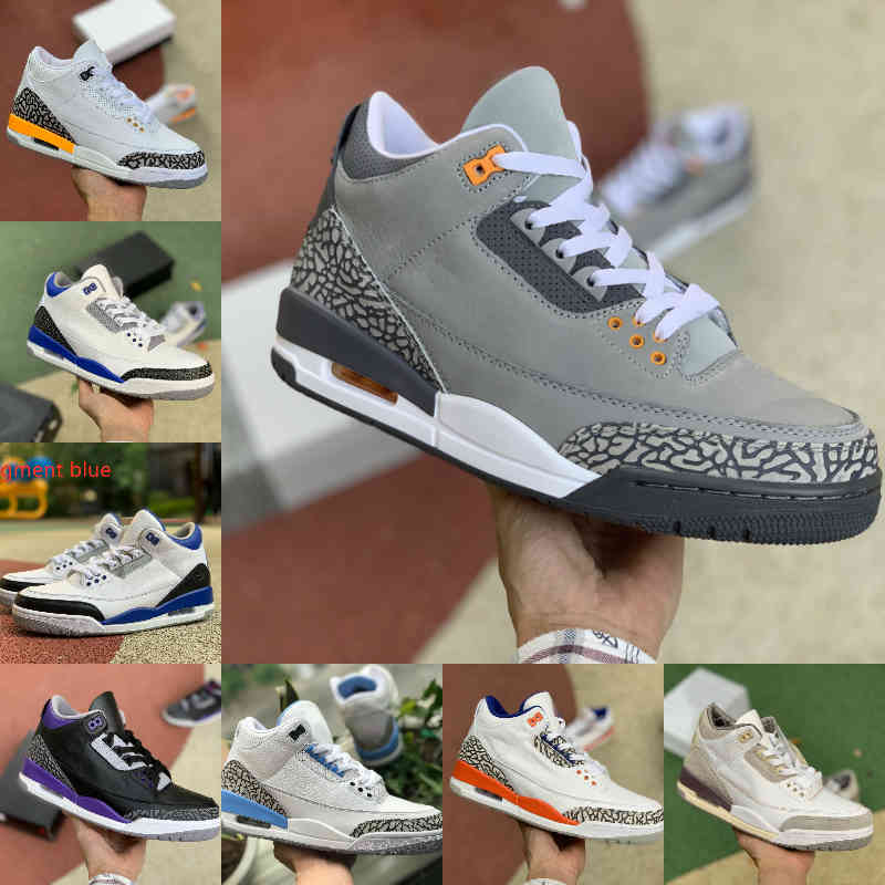 

Top Quality Racer Blue 3 3S Basketball Shoes Mens Tinker Katrina Fragment Blue Black Court Purple Knicks Racer Blue A Ma Maniere Cool Grey T