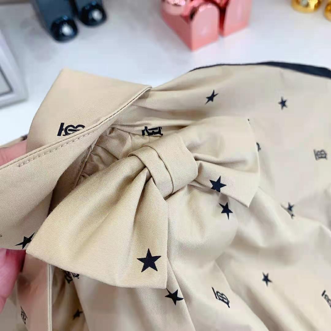 

B Bow Star Print Short Sleeves Dresses Sumner 2021 Kids Boutique Clothing Kids Girls Dresses Special Products, Red;yellow
