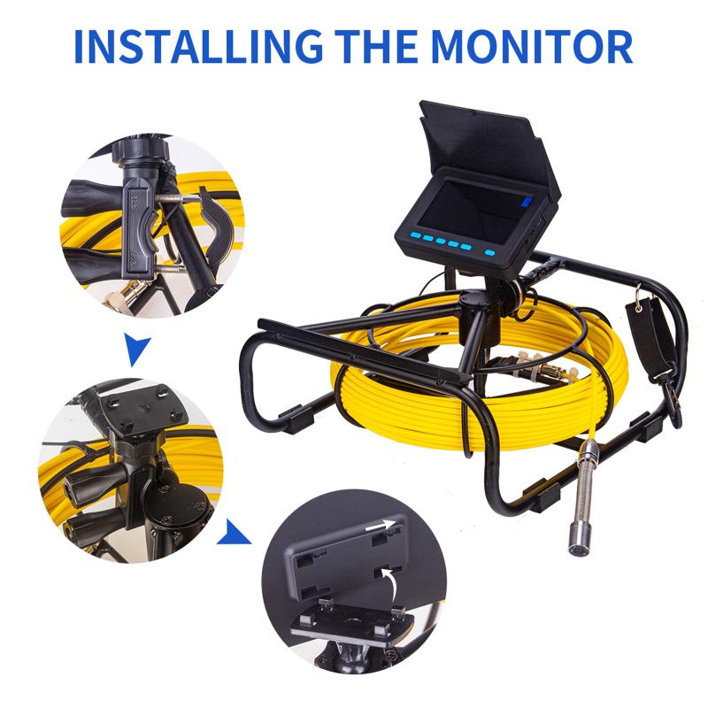 

Fish Finder Inspection Camera Drain Sewer IP68 Design Pipeline Industrial Endoscope Snake With Meter Marking LCD Color Screen