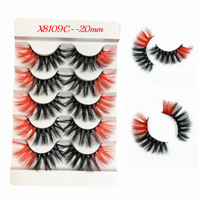 20mm Colored Lashes 3D Faux Mink Eyelashes Wholesale Ombre Dramatic Colorful Natural Eyelash Extension Make up Fake Lash-image-756308431