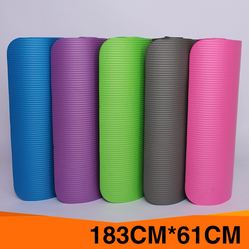 

ExtraThick Women High Density Anti-Tear Exercise Yoga Mats for Pilates NBR Non-slip No Plastic Taste Pregnant Women Yoga Mat, As pics