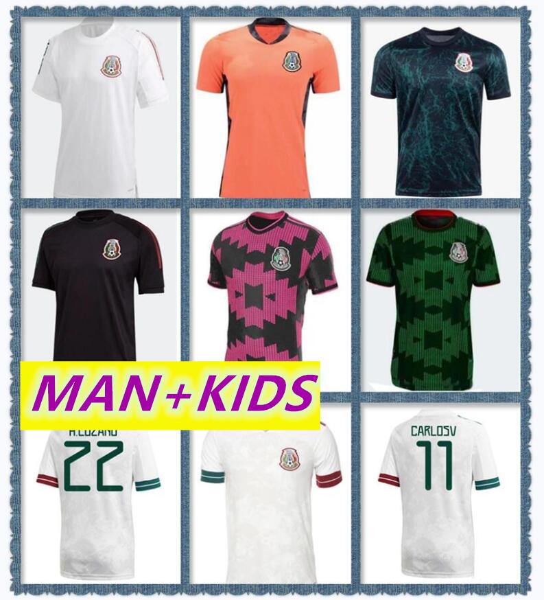 

Home pink black 2020 Mexico Soccer Jersey National New Away White 19 20 Black CHICHARITO LOZANO GUARDADO CARLOS VELA RAUL Football Shirts, Kids size