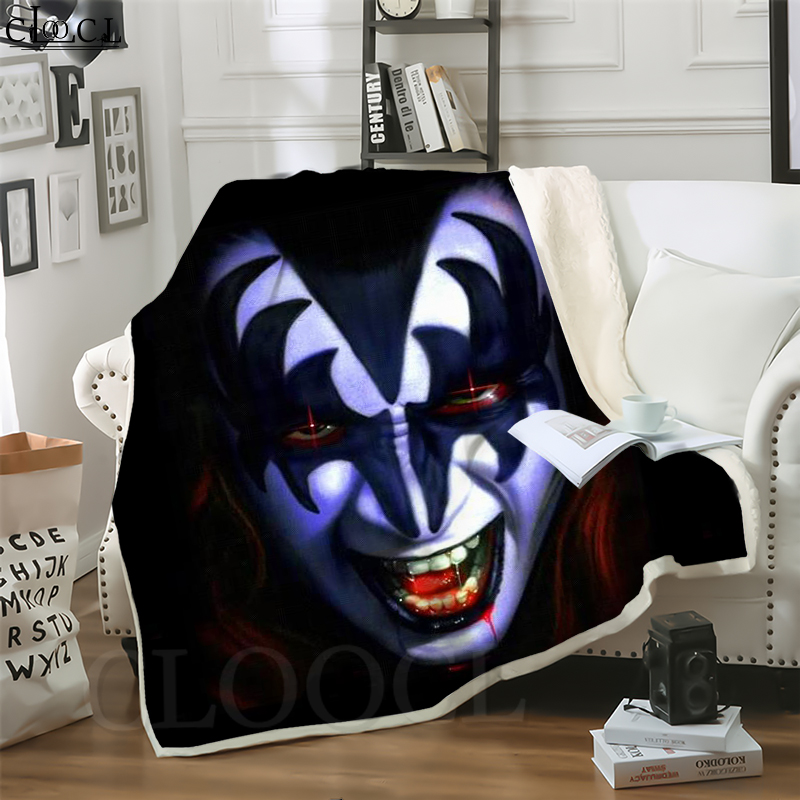 

CLOOCL New Pop Metal Kiss Band 3D Print Hip-hop Style Air Conditioning Blanket Teens Bedding Throw Blankets Plush Quilt