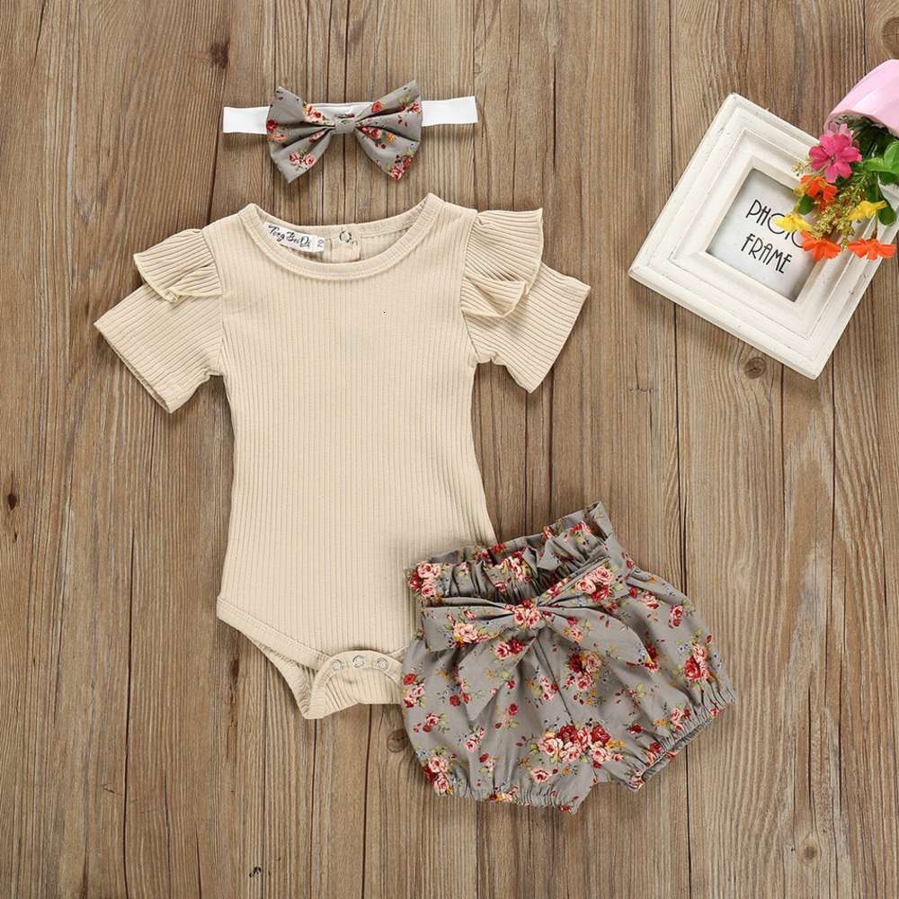 

Kids' baby / Toddler apricot tights and floral shorts with Headband Set, White