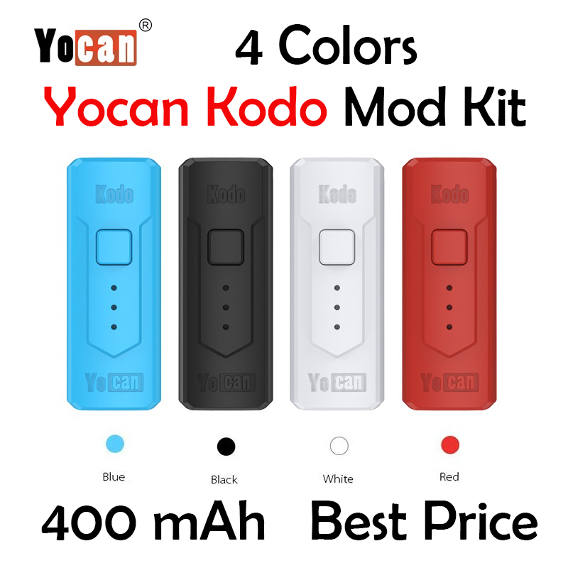 

Yocan Kodo Mod 400mAh Battery For 510 Thread Cartridge Oil Atomizer Preheat Function Portable Vape Voltage Adjustable 100%