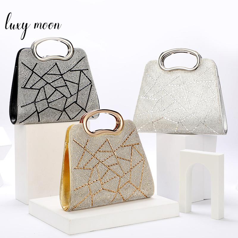 

Evening Bags Clutch Bag Purses And Handbags For Women Luxury Designer Irregular Crystal Rhinestone PU Leather Shoulder ZD2099