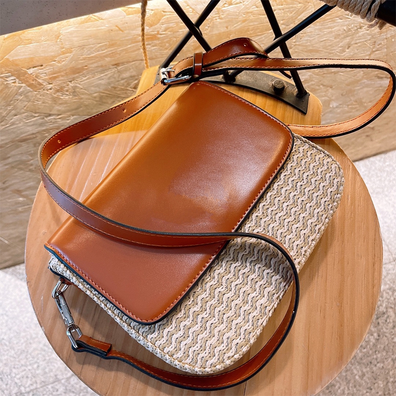 Sac à épaule femme tissé en cuir crossbody fashion luxurys designers sac d'été Sunshine Style Taille 20 16cm