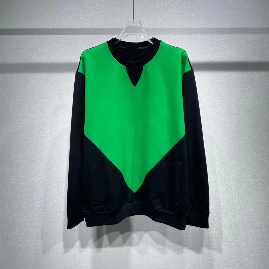

Mens Hoodie Designers Fashion Men Designer Sweatshirts Green triangle stitching Casual Pullover Long Sleeve High Quality coat, Black