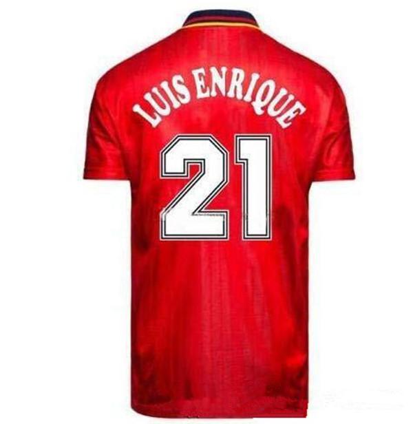 

1994 World Cup Spain Soccer Jersey 94 Retro home Espana football Shirt Vintage Classic Collection Maillot Salinas Guardiola Enrique Camiseta, Black;yellow