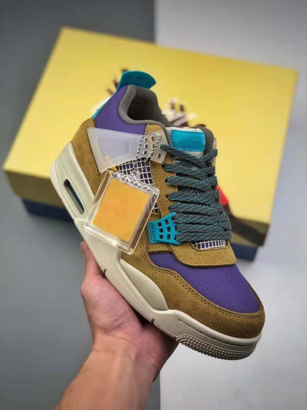 

TOP Quality Union Jumpmen 4 Basketball shoes SE Taupe Haze Rroyal Sports Trainers Sneakers With Box, Beige