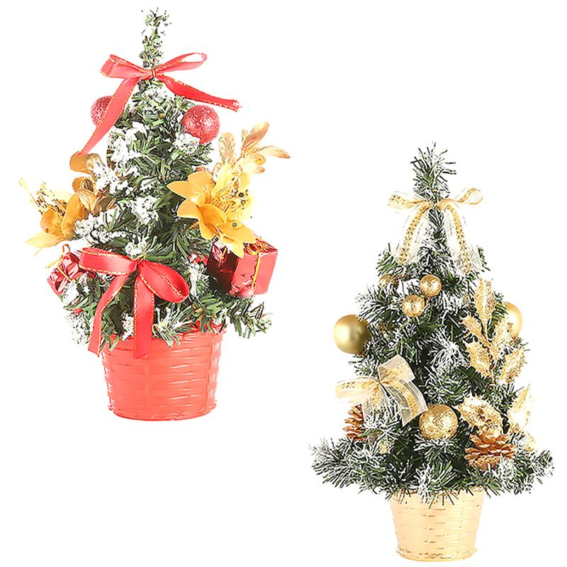 

Christmas Decorations 2Pcs Mini Tree Decor Xmas Desktop Adornment Party Supplies
