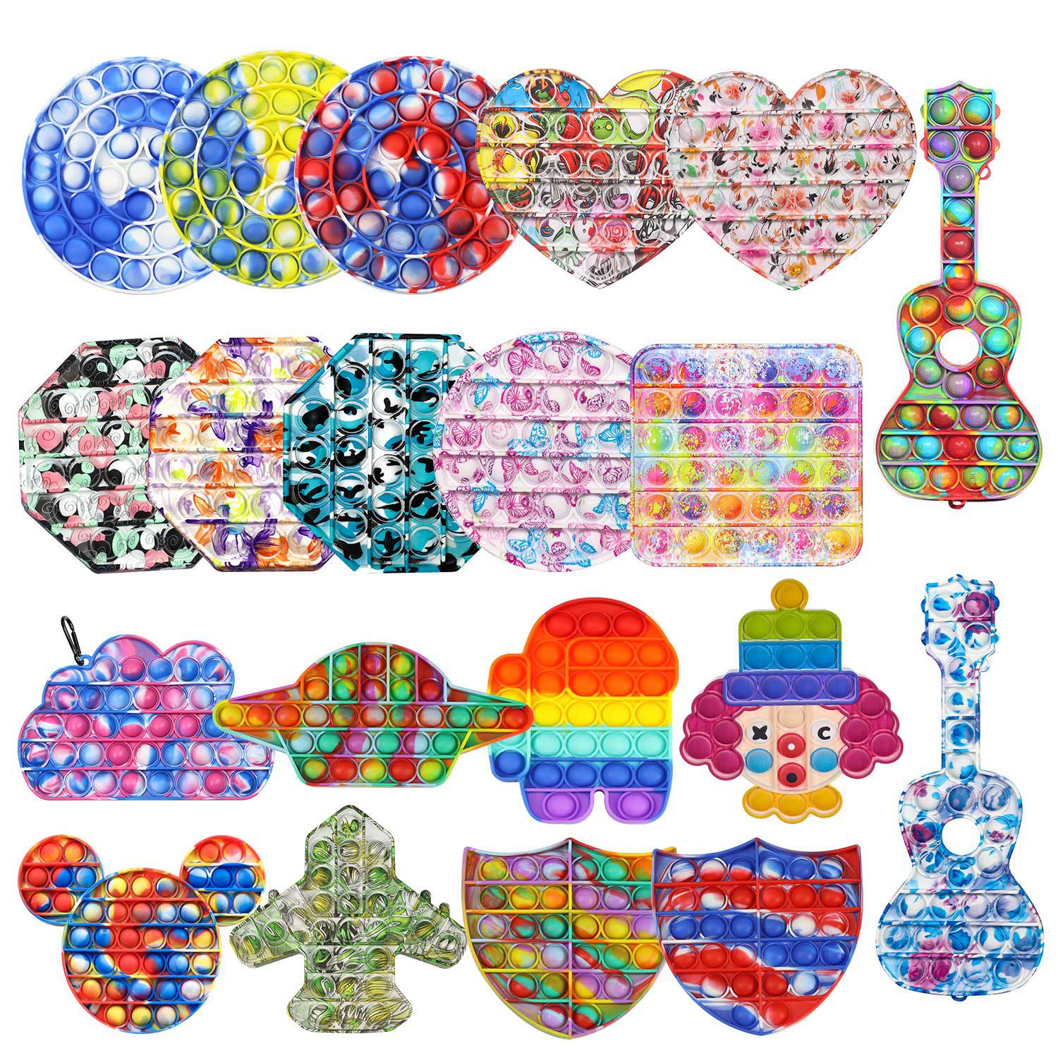 

Push Pop it Fidget Colorful octagon Simple Dimple Toy Early Educational Autism Toys Decompression Fat Brain Stress Relief Hand For Kids Adults