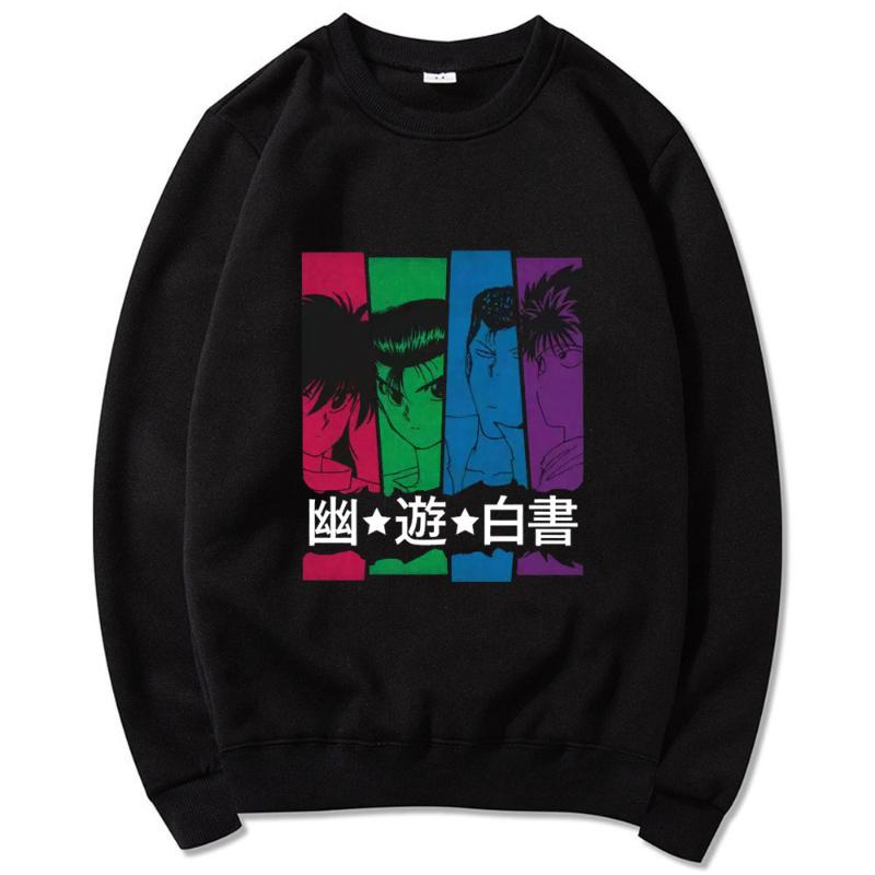 

Men' Hoodies & Sweatshirts Japanese Anime YuYu Hakusho Harajuku Sweatshirt Men Women Spring Casual Fashion Pullover Tops Unisex Hip Hop Clo, White