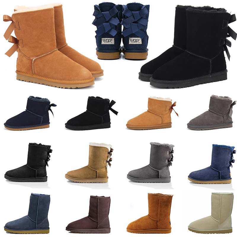 

Australia New 2022 Fur Leather Ankle Boots Uggs women girls Designer Snow Boot womens ladies mini bailey bow classic short White Black Pink