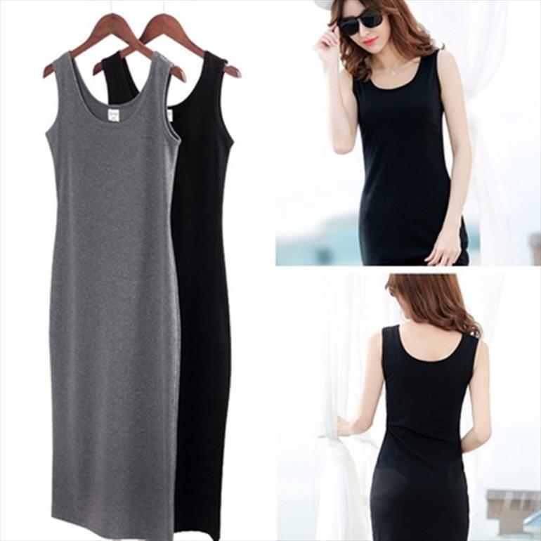 

s 3xl 5colors big women dresses size sleeveless slim basic tanks vest strap solid party summer, Black;gray