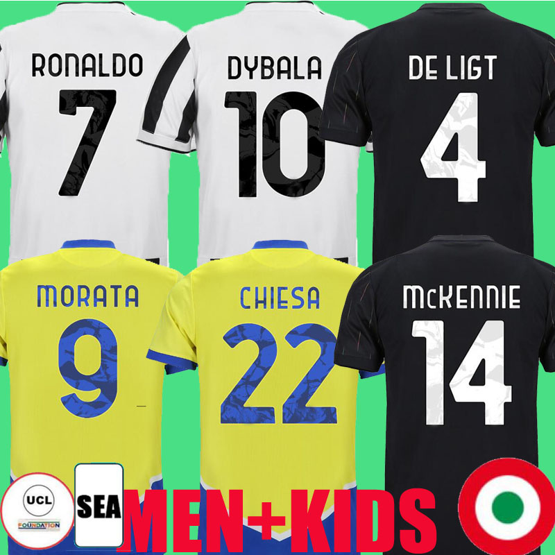 

21 22 Fans player version RONALDO soccer jerseys DYBALA MORATA CHIESA McKENNI JUVE 2021 2022 Kulusevski Bonucci de Ligt Locatelli Arthur football kits shirt Men Kids, Home player version