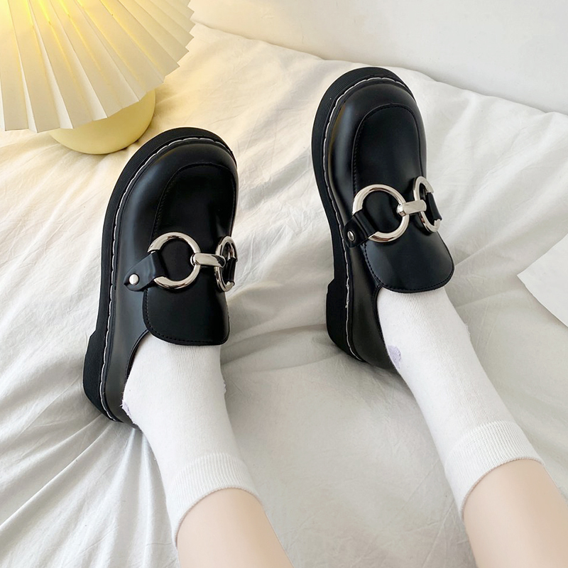 

Lolita Women's Harujuku Jk Woman's Black Shoes Mid-female's Heels Female V9aq
