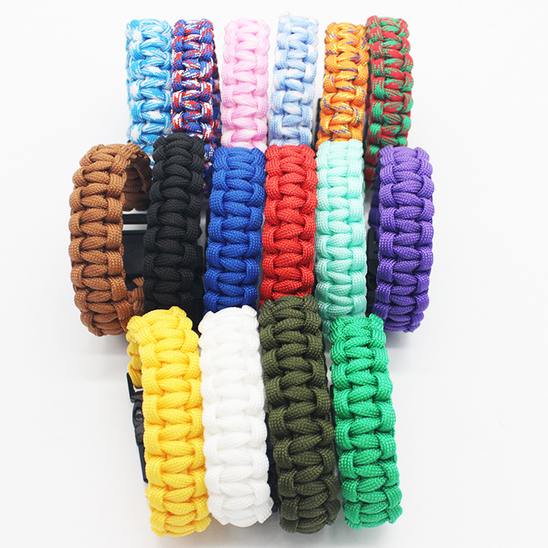 

550 Survival Paracord Cuff Bracelet Men Women Military Emergency Gear Parachute Rope Braided Cord Plastic Buckle Camping Hiking