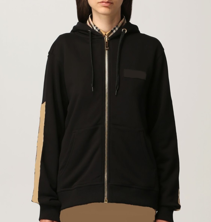 

2021 Autumn Winter England London Plaid Hoodies men women Luxury fashion Zip Hooded Coat retro street high quality loose couple Jacket, Black