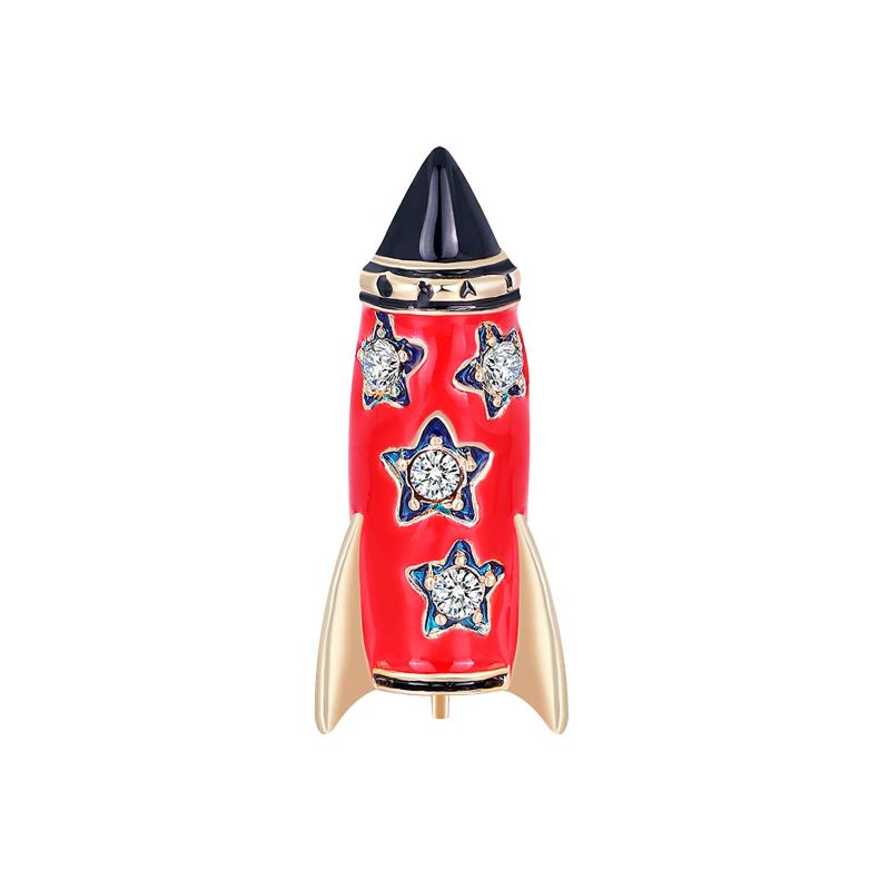 Pins, Brooches Fashion Children&#039;s Gift Cute Enlightenment Toy Rocket Shape Personality Brooch Jewelry-image-707222832