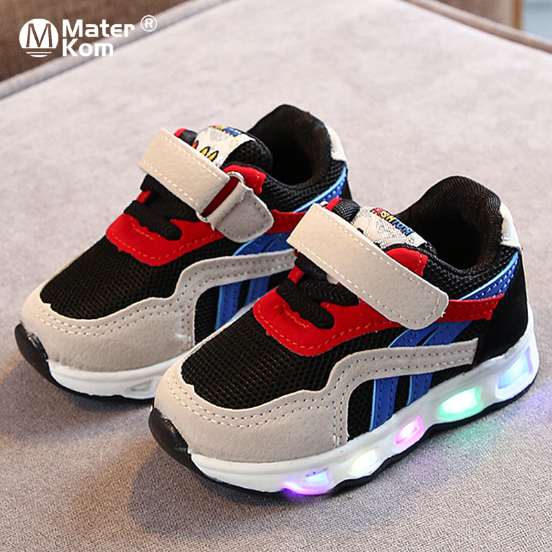

Size 21-30 Childrens Led Shoes Boys Girls Lighted Sneakers Glowing Shoes for Kid Sneakers Boys Baby Sneakers with Luminous Sole, 988 black