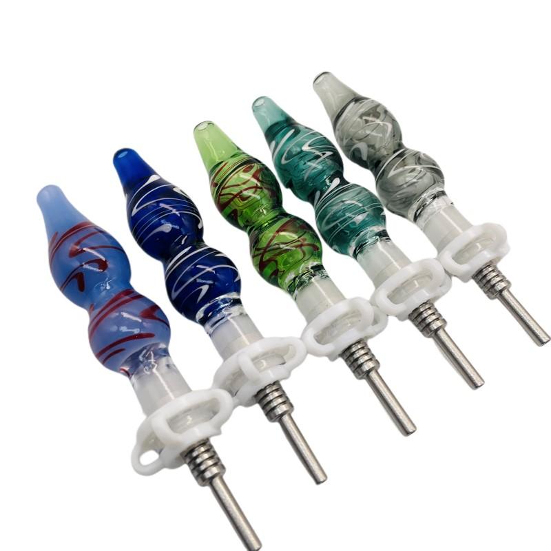 

QBsomk Glass Nectar Nector Collector Kit with Dab Straw Oil Rigs Silicone Smoking Pipe glass pipe smoking accessories dab rig