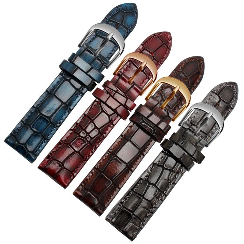 

Watch Bands BEAFIRY Fashion Genuine Leather Band 18mm 20mm 22mm Straps Watchbands Belt Brown Blue Black Wine Red For Men