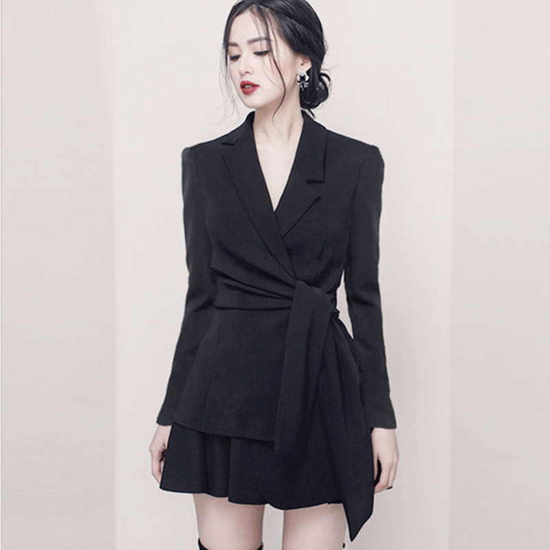 

ZAWFL Summer Fashion 2 Piece Sets Office Lady Long Sleeves Coat Button Shorts Women Suits 210525, Picture color