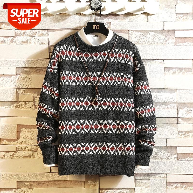 

2020 New Sweaters Men'S Black Long Sleeves Autumn Winter Pullover Knitted O-Neck Plus OverSize 5XL #WL2z, White;black