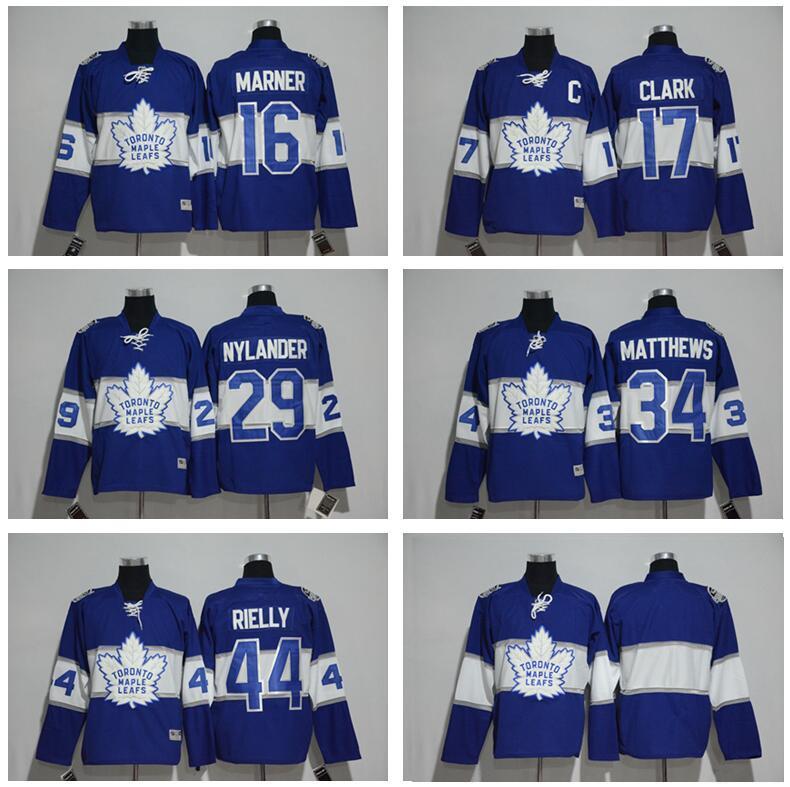 

100th Anniversary Toronto Maple Leafs 2017 Centennial Classic Jerseys 34 Auston Matthews 16 Mitchell Marner 29 William Nylander 44 Rielly, Black;red